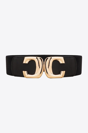 Noteworthy Attire Zinc Alloy Buckle Wide Waist Elastic Belt - MXSTUDIO.COM