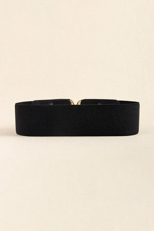 Noteworthy Attire Zinc Alloy Buckle Wide Waist Elastic Belt - MXSTUDIO.COM
