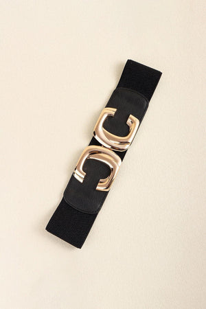 Noteworthy Attire Zinc Alloy Buckle Wide Waist Elastic Belt - MXSTUDIO.COM