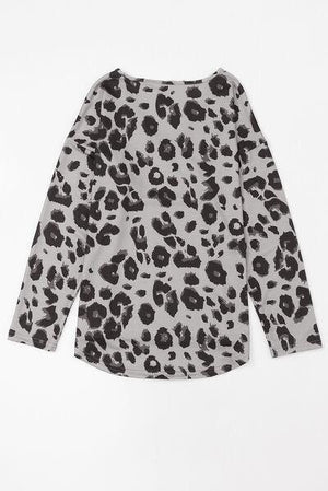a white and black animal print shirt