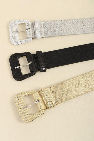 Noticeable Women's PU Leather Glitter Belt - MXSTUDIO.COM