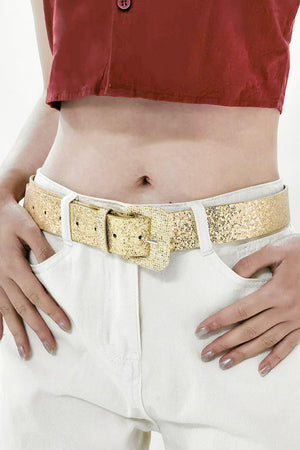 Noticeable Women's PU Leather Glitter Belt - MXSTUDIO.COM