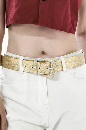 Noticeable Women's PU Leather Glitter Belt - MXSTUDIO.COM
