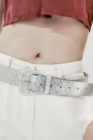 Noticeable Women's PU Leather Glitter Belt - MXSTUDIO.COM