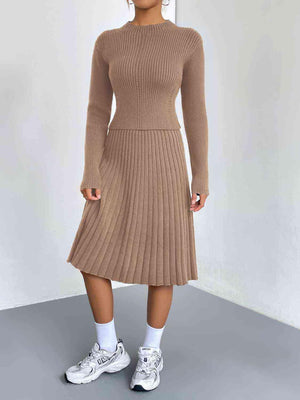 On The Go Rib-Knit Sweater and Skirt Set-MXSTUDIO.COM