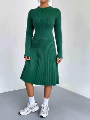 On The Go Rib-Knit Sweater and Skirt Set-MXSTUDIO.COM