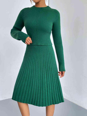 On The Go Rib-Knit Sweater and Skirt Set-MXSTUDIO.COM