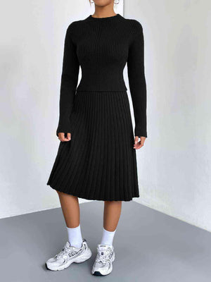 On The Go Rib-Knit Sweater and Skirt Set-MXSTUDIO.COM