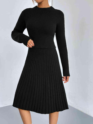 On The Go Rib-Knit Sweater and Skirt Set-MXSTUDIO.COM
