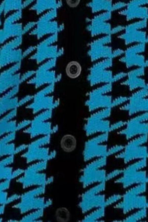 On Trend Classic Oversized Houndstooth Cardigan-MXSTUDIO.COM