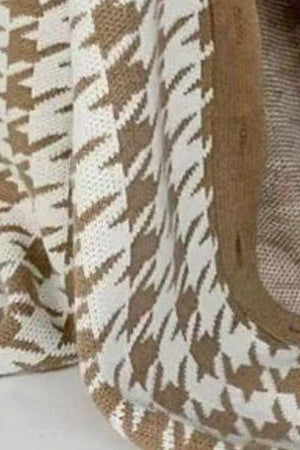 On Trend Classic Oversized Houndstooth Cardigan-MXSTUDIO.COM