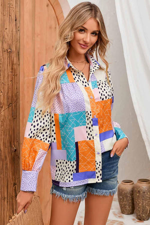 Optimistic Patchwork Balloon Sleeve Shirt - MXSTUDIO.COM