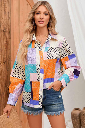 Optimistic Patchwork Balloon Sleeve Shirt - MXSTUDIO.COM