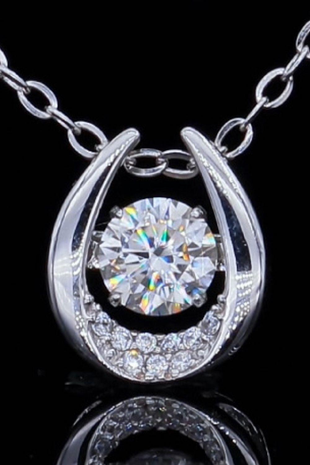 Optimistic Zircon Accent Moissanite Pendant Necklace - MXSTUDIO.COM