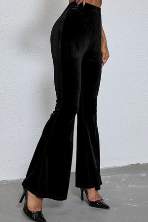 Perfect High Waist Black Flare Leg Pants - MXSTUDIO.COM