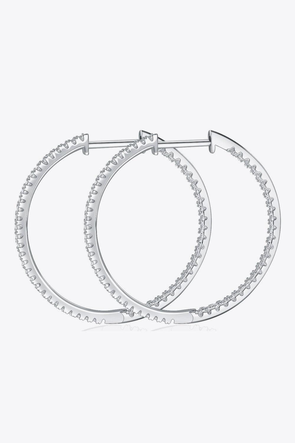 Perfect Shine Inlaid Moissanite Hoop Earrings - MXSTUDIO.COM