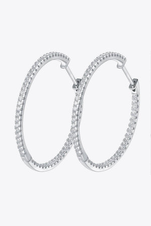 Perfect Shine Inlaid Moissanite Hoop Earrings - MXSTUDIO.COM