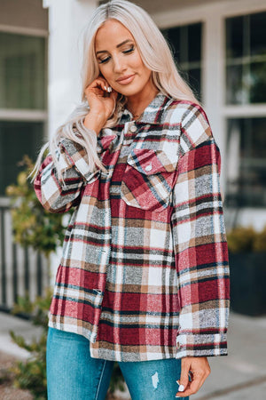 Plaid Shacket with Breast Pockets - MXSTUDIO.COM