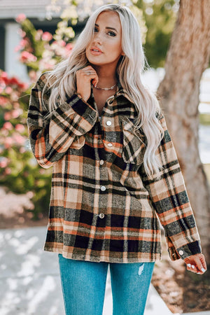 Plaid Shacket with Breast Pockets - MXSTUDIO.COM