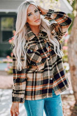 Plaid Shacket with Breast Pockets - MXSTUDIO.COM