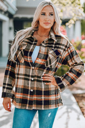 Plaid Shacket with Breast Pockets - MXSTUDIO.COM
