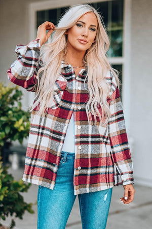 Plaid Shacket with Breast Pockets - MXSTUDIO.COM