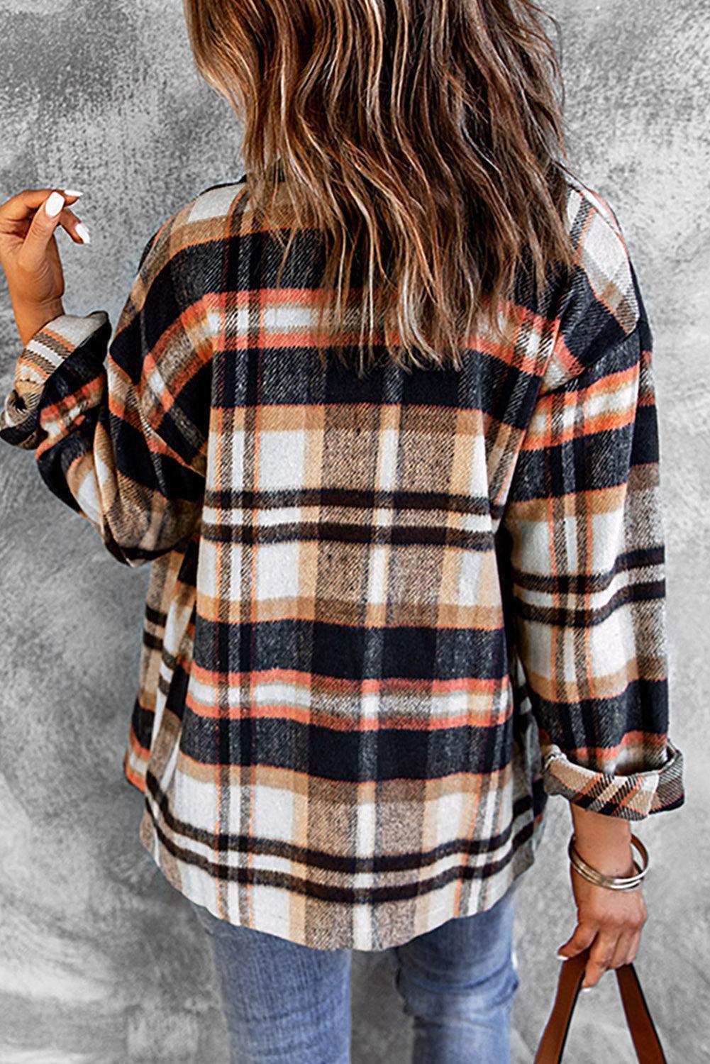 Plaid Shacket with Breast Pockets - MXSTUDIO.COM