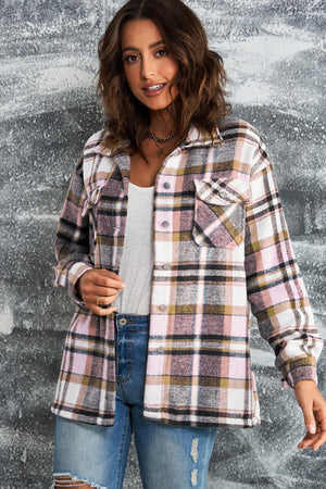 Plaid Shacket with Breast Pockets - MXSTUDIO.COM