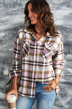 Plaid Shacket with Breast Pockets - MXSTUDIO.COM
