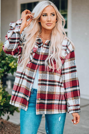 Plaid Shacket with Breast Pockets - MXSTUDIO.COM
