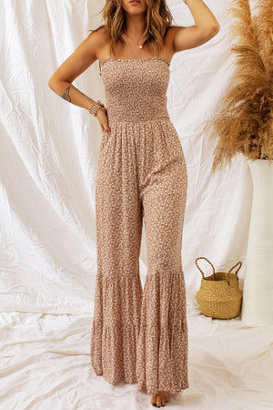 Play It Cool Floral Smocked Wide Leg Jumpsuit - MXSTUDIO.COM