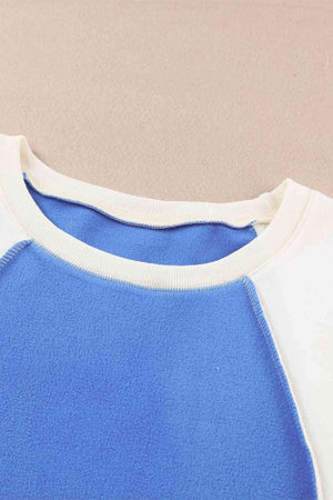 a close up of a blue and white shirt