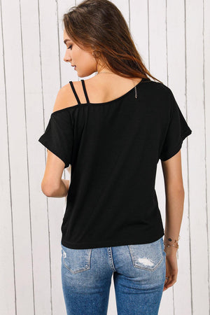 Pleasing Aura Asymmetrical Neck Color Block Blouse - MXSTUDIO.COM