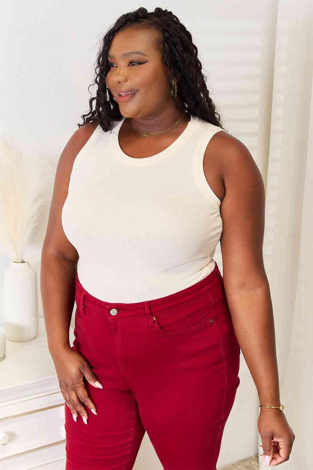 Plus Size Sleeveless Womens Round Neck Tank Top - MXSTUDIO.COM