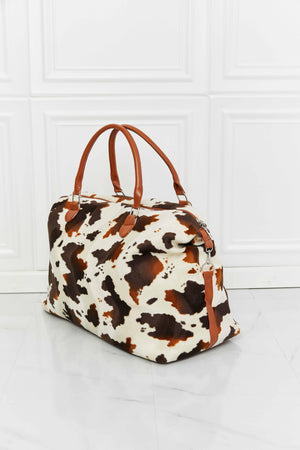 Plush Getaway Ready Cow Print Weekender Bag - MXSTUDIO.COM