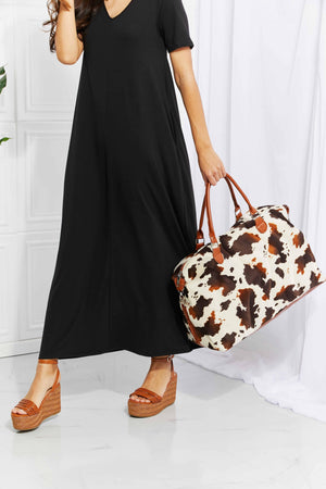 Plush Getaway Ready Cow Print Weekender Bag - MXSTUDIO.COM