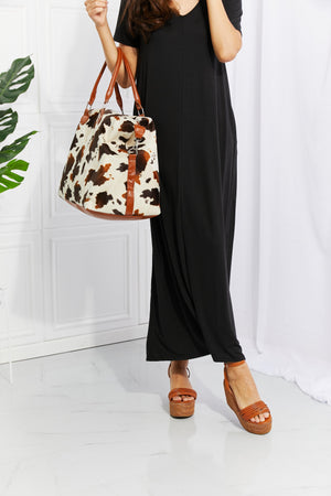 Plush Getaway Ready Cow Print Weekender Bag - MXSTUDIO.COM