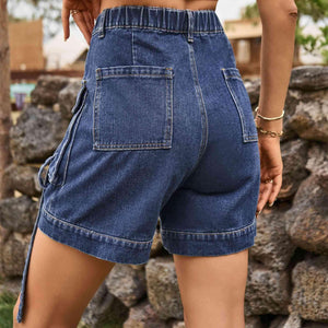 Practical Chic High Waist Denim Cargo Shorts - MXSTUDIO.COM