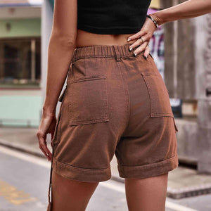 Practical Chic High Waist Denim Cargo Shorts - MXSTUDIO.COM