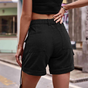 Practical Chic High Waist Denim Cargo Shorts - MXSTUDIO.COM