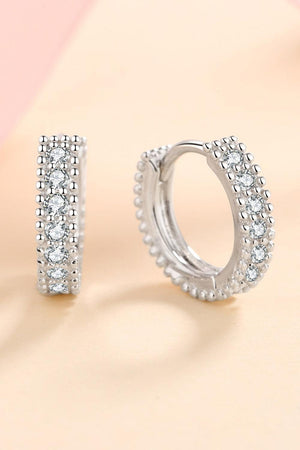 Precisely Inlaid Moissanite Huggie Earrings - MXSTUDIO.COM