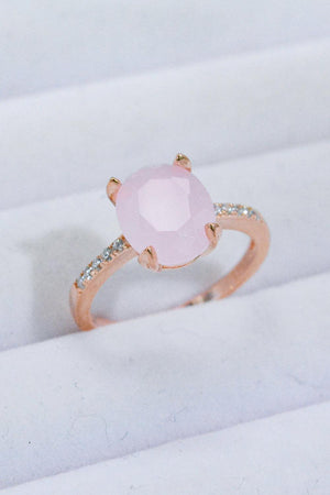 Present Oneself Rose Gold Plated Quartz Ring - MXSTUDIO.COM