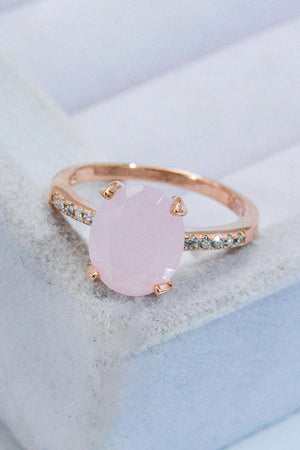 Present Oneself Rose Gold Plated Quartz Ring - MXSTUDIO.COM