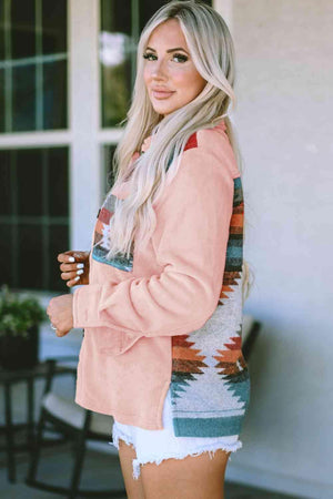 Pretty And Comfy Button Down Geometric Jacket - MXSTUDIO.COM
