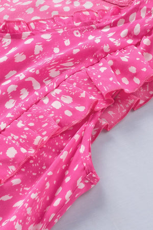 Pretty In Pink V-Neck Flutter Sleeve Tank - MXSTUDIO.COM