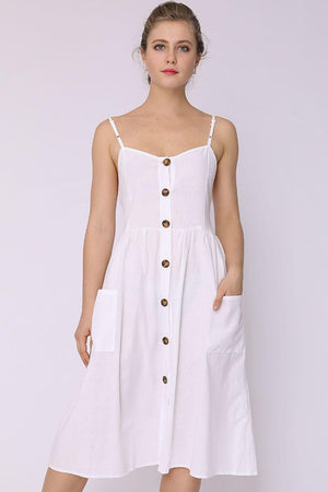 Pretty Spaghetti Strap Sleeveless Midi Dress - MXSTUDIO.COM