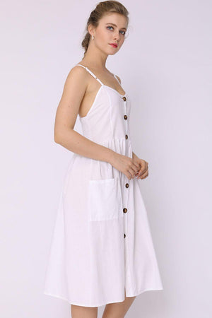 Pretty Spaghetti Strap Sleeveless Midi Dress - MXSTUDIO.COM