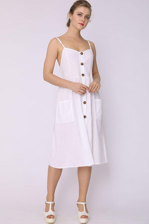 Pretty Spaghetti Strap Sleeveless Midi Dress - MXSTUDIO.COM