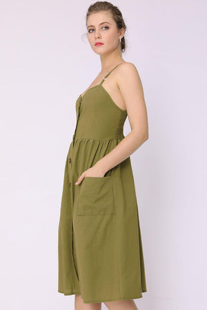 Pretty Spaghetti Strap Sleeveless Midi Dress - MXSTUDIO.COM