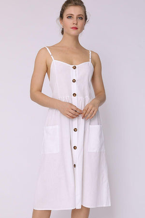 Pretty Spaghetti Strap Sleeveless Midi Dress - MXSTUDIO.COM